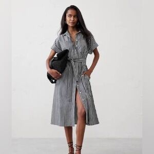 Banana Republic Tie-Waist Midi Shirtdress - Size Medium